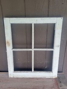 Old Chippy White Vintage Farmhouse 4 Paned Window 20 3 4 X 25 Diy
