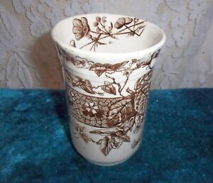 1880 S Aesthetic Movement Sepia Vining Floral 4 75 Inch Chamber Drinking Tumbler