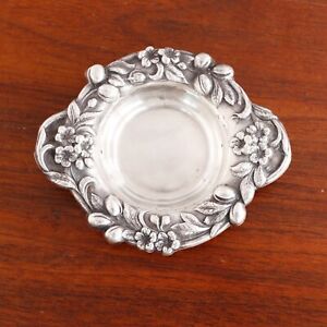 Reed Barton American Sterling Silver Trinket Nut Bowl H41 Florals Buds