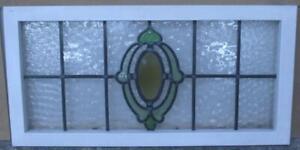 Old English Leaded Stained Glass Window Transom Abstract Crest 29 3 4 X 14 3 4 
