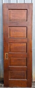 2 Avail 24x77 Antique Vintage Salvaged Solid Wood Wooden Interior Door 5 Panels