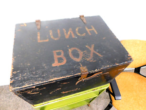 Primitive Wood Lunch Box Made For Logging Team Oregon 19x14x12 Artifact Tool