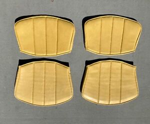 2 Vintage Yellow Vinyl Sets Of Back Seat Pads For Knoll Bertoia Side Chairs