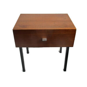 Vintage Funky Nightstand Wood Mid Century Danish Modern Style End Table Commode