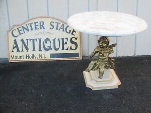 64020 Marble Top Cherub Lamp Table Stand