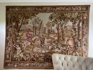 Rare 7x5 Antique Handmade Retour De Chasse Hanging Tapestry