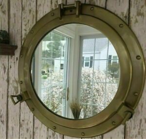 Porthole Mirror Antique Brass Finish 24 Large Nautical Wall Porthole Decor