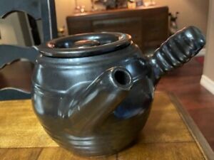 Vintage Chinese Kyusu Traditional Medicine Herb Glazed Black Tea Pot