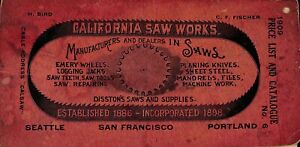 Scarce Original 1909 California Saw Works San Francisco Ca Catalog 210pp Vgc