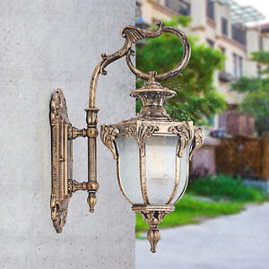 Retro Exterior Wall Light Fixtures Lantern Waterproof Sconce Porch Garden Lamp