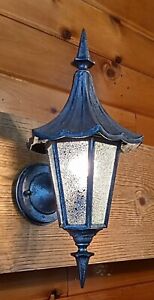 Vintage Gothic Arts Crafts Witches Hat Cast Metal Porch Wall Light Fixture