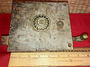 Early Wrought Cast Iron Brass Accents J P M Rim Lock Rare Early Design 