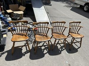 Set Of 4 S Bent Bros 1867 Vintage Windsor Dining Room Chairs