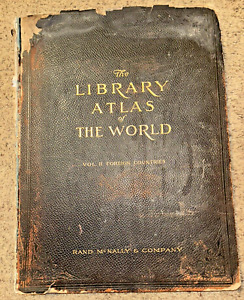 Antique 1912 Book The Library Atlas Of The World Vol Ii Foreign Countries