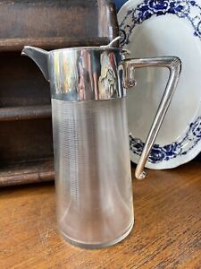 Vintage Art Deco Silver Plate Lemonade Jug With Ice Chamber