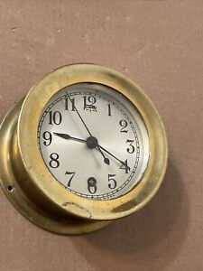 Vintage Seth Thomas Ships Clock Time Only W Sweep Second Hand