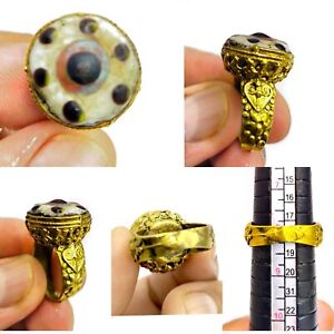 Unique Ancient Roman Mosaic Eyes Glass Gabriel Ring