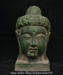 11 4 Old Chinese Tang Sancai Pottery Porcelain Shakyamuni Buddha Head Bust