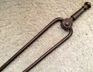 Antique 24 Iron Fireplace Hearth Tool Tongs