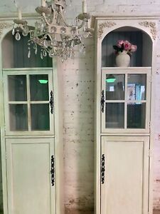 Painted Cottage Shabby Chic French Bookcase China Hand Made Display Cabinet