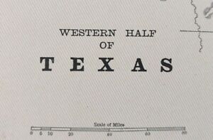 Vintage 1900 West Texas Map 14 X22 Old Antique Original Amarillo Sweetwater Tx