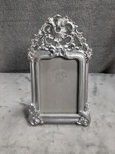 Vintage Ornate Wood Silver Color Picture Photo Frame 5 X4 5 