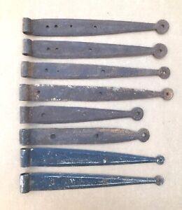 Lot Of 8 13 16 Inch 19th Century Antique Strap Hinges Barn Hinge