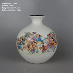 Chinese Pink Porcelain Children S Play Pattern Big Belly Vase