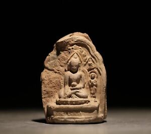 Zx01 Antique Tibetan Buddhist Tsa Tsa Amulet Ming Dynasty 45 60 21mm