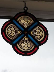 Victorian English Church Compact Stained Glass Window