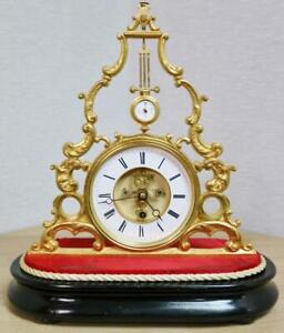 Antique French 8 Day Mystery Pendulum Bronze Ormolu Skeleton Mantle Clock