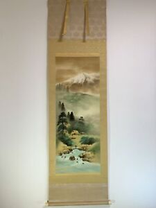 Hanging Scroll Japanese Art Painting Kakejiku Vintage Hand Paint Picture 943