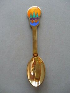 A Michelsen 1979 Denmark Gilded Sterling Enameled Christmas Spoon