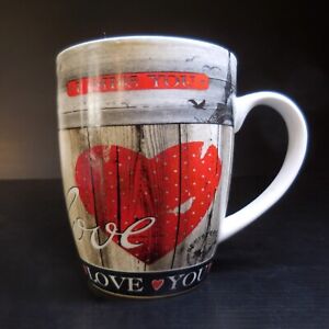 N9400 Cup Mug Ceramic Porcelain I Love You Heart Tour Eiffel Paris Vintage