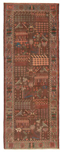 Traditional Vintage Hand Knotted Carpet 3 7 X 9 1 Wool Area Rug