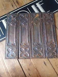 4 X Antique Old Vintage Arts And Crafts Finger Push Door Plate 11 Inch 