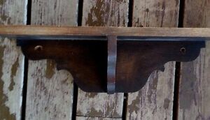 Farmhouse Salvaged Shelf Dark Wood Primitive Mantel For Clock Shabby 22 