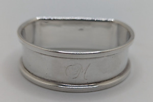 Vintage English Sterling Silver Napkin Ring M Initial Engraving Dated 2005