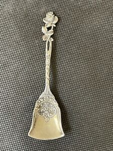 Antique German 800 Silver Sugar Spoon Shovel Rose Handle 16 7grams