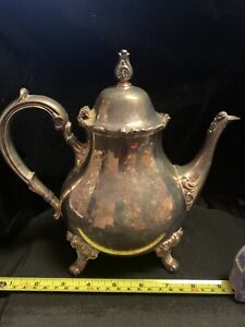 Webster Wilcox International Silver Co American Rose Tea Pot And Sugar