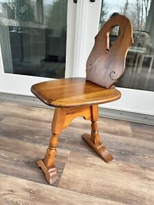 Antique Mahogany Sewing Spinning Stool Paine Furniture Co Boston 29 Tall
