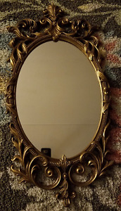 Vintage Mid Century Mcm Style Turner Large Ornate Gold Tone Wall Mirror Frame