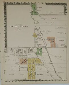 Benton Harbor Michigan 1887 Vintage Map