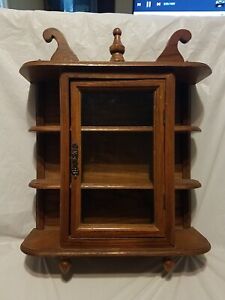Old Vintage Wooden Curio Cabinet