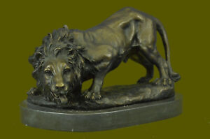 Animalier Louis Vidal 1850 1899 Striding Lion French Bronze Barye Masterpiece