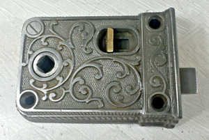 Antique Ornate Cast Iron Mortise Door Lock Night Latch Hardware No Keeper