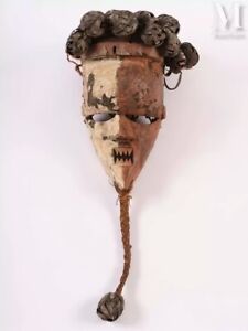 Carved Ethnographic Wood African Tribal Salampasu Congo Mask Figure Statue