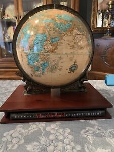 Vintage Cram Imperial World Globe 12 And Atlas Holder Atlas Included