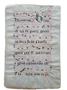 16th Century Antiphonal Music Manuscript On Vellum 21 5 15 Double Sided 1 Page