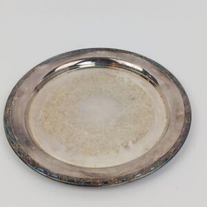Vintage Oneida Usa Silver Plated Round Serving Tray Platter Plate